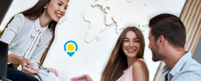 Young Couple Seeking Assistance from Travel Agency